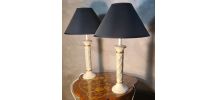 paire de lampes de chevet colonne ceramique patiné classic 5