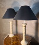 paire de lampes de chevet colonne ceramique patiné classic 5