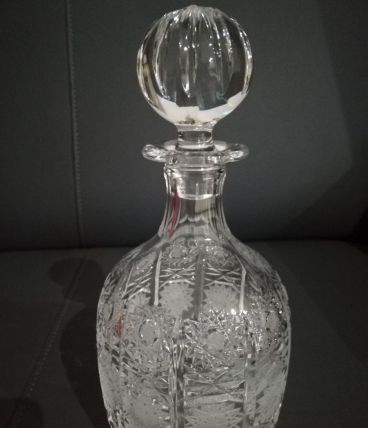 Carafe à liqueur en cristal de Pologne 