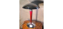 Lampe Champignon Vintage Rouge et Chrome - 47x31  Space‑Age 