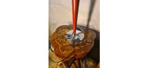 Lampe Champignon Vintage Rouge et Chrome - 47x31  Space‑Age 