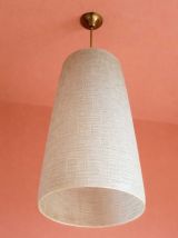 Suspension grand cylindre en verre vintage 1950 