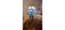 lampe fer forgé ancienne ,1900 a 30 avec abat jour verre vit