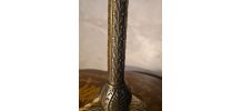  lampe, pied bronze ciselé 19e siècle ,et jolie abat jour vi