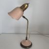 Lampe vintage 1950 style cocotte rose dorée bureau - 43 cm
