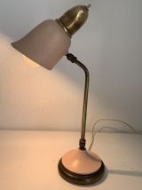 Lampe vintage 1950 style cocotte rose dorée bureau - 43 cm