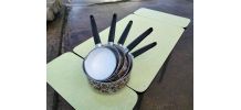 Batterie de 5 casseroles vintage