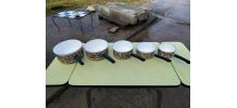 Batterie de 5 casseroles vintage