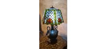 lampe cariatide bronze 1900 art nouveau avec jolie abat jour