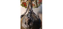 lampe cariatide bronze 1900 art nouveau avec jolie abat jour