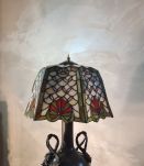 lampe cariatide bronze 1900 art nouveau avec jolie abat jour