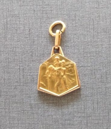 Vintage années 60 - Médaille ancienne Saint Christophe