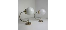 PAIRE D’ANCIENNES APPLIQUES EN OPALINE VINTAGE