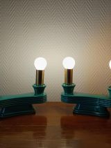 Paire de bougeoirs lampe en céramique art déco 