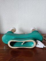 Paire de bougeoirs lampe en céramique art déco 