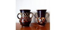 Paire de vases en céramique vintage 1960 