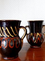 Paire de vases en céramique vintage 1960 