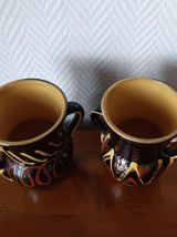 Paire de vases en céramique vintage 1960 