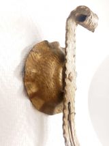 Paire d'appliques brutalistes en métal doré vers 1970 