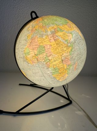 Globe vintage 1960 terrestre verre Girard et Barrère mappemo
