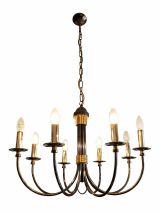 Lustre métal argenté et doré 8 bras vintage 