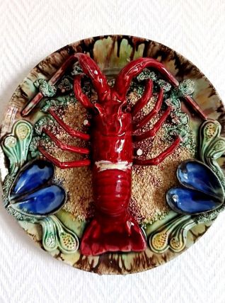 Assiette homard céramique Palissy 