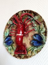 Assiette homard céramique Palissy 
