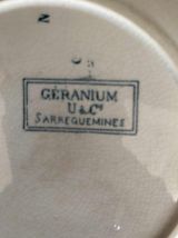 Assiettes creuses Sarreguemines modèle Géranium.