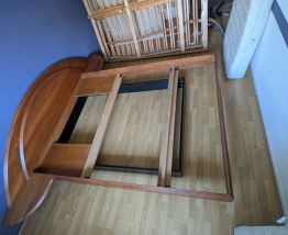Lit en bois vintage Roche Bobois en Orme