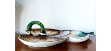 Plat canard en céramique vintage 