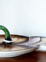 Plat canard en céramique vintage 