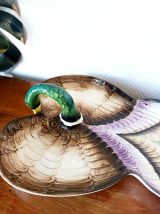 Plat canard en céramique vintage 
