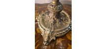 lampe bronze rocaille ancien 19eme  avec jolie abat jour ver