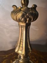 lampe pied bronze ancien 19eme superbe etat et belle abat jo