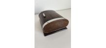 Porte-cigarettes vintage 1960 distributeur bois métal doré -