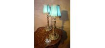 paire de lampes de chevet bronze ciselé 1900 ,abat jour styl