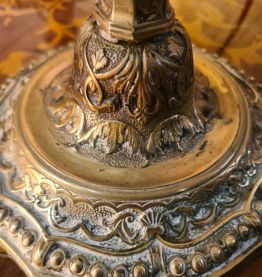 paire de lampes de chevet bronze ciselé 1900 ,abat jour styl