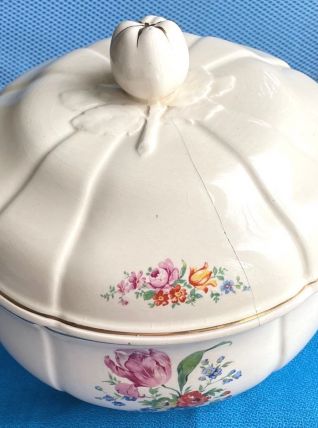 Soupière ancienne Badonviller Demi Porcelaine Ivoire