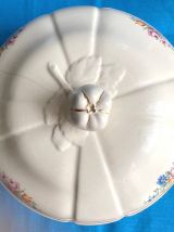 Soupière ancienne Badonviller Demi Porcelaine Ivoire