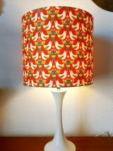 Lampe tulipe 1970 oiseaux orange