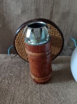Applique rotin cannage globe opaline