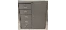 Meuble métallique Bauche 5 tiroirs + armoire à serrure