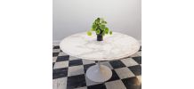 Table tulip Knoll Saarinen 1960 marbre blanc 