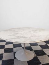 Table tulip Knoll Saarinen 1960 marbre blanc 
