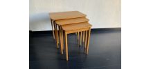 Tables gigognes vintage 1960 table basse d'appoint bois clai