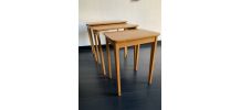 Tables gigognes vintage 1960 table basse d'appoint bois clai