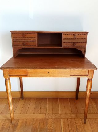 Bureau à gradins art déco chêne clair 
