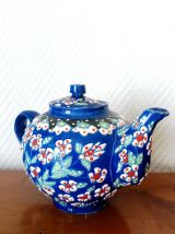 Théière céramique à émaux vintage 
