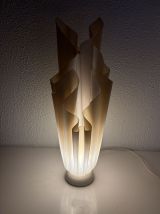 Lampe  vintage 1970 Athéna Georgia Jacob drapée saumon clair