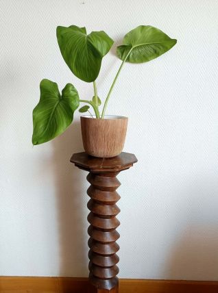 Sellette visse de pressoir en bois sculpté 